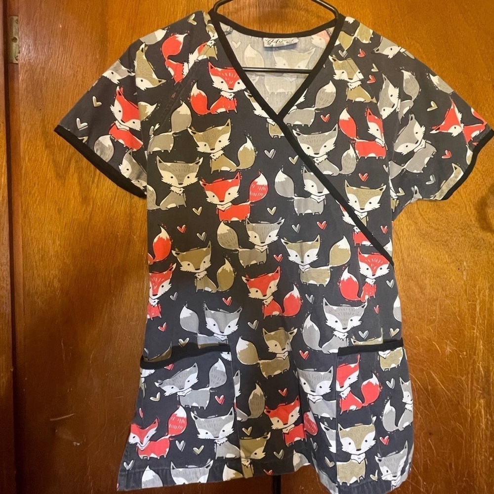UA Mock Wrap Scrub Top